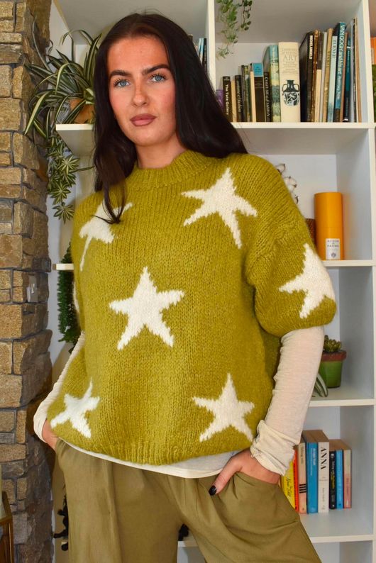 Big Softie Star Short Sleeve Knit Olive